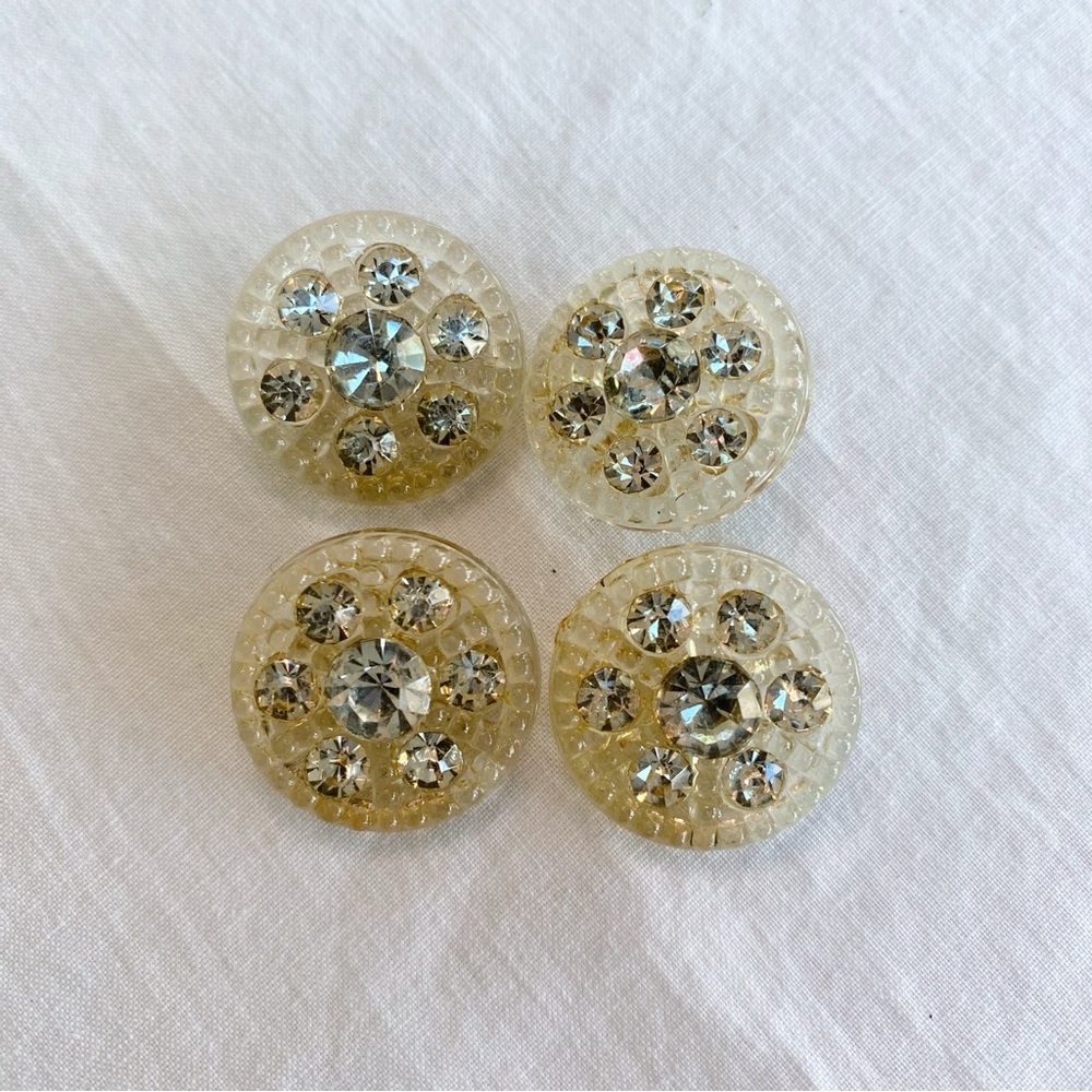 Vintage Rhinestone Buttons (4pcs)